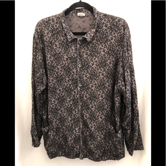 CP Shades Vintage Black Floral Button Up Top Jacket Size Medium Style R927-365 - Picture 10 of 10